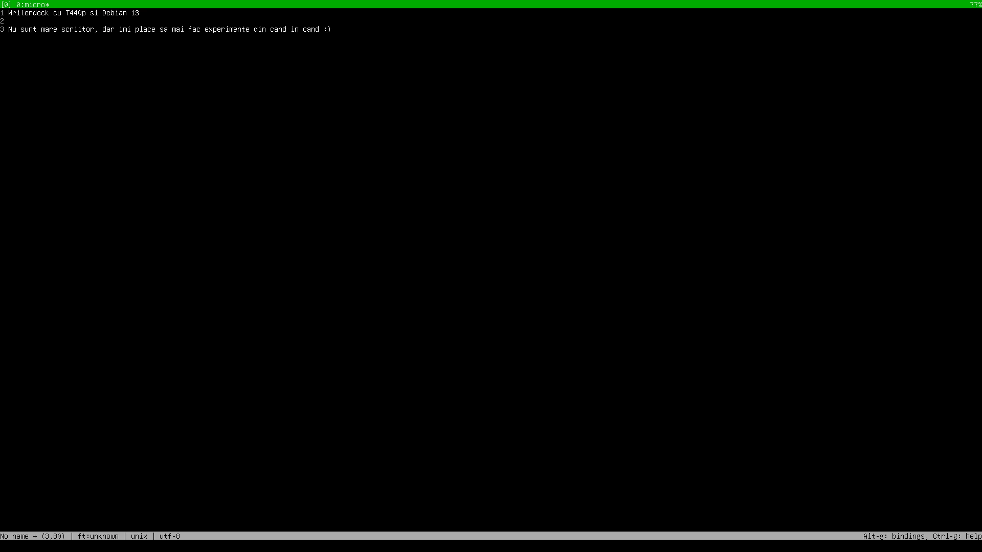 writerdeck cu t440p si debian 13
