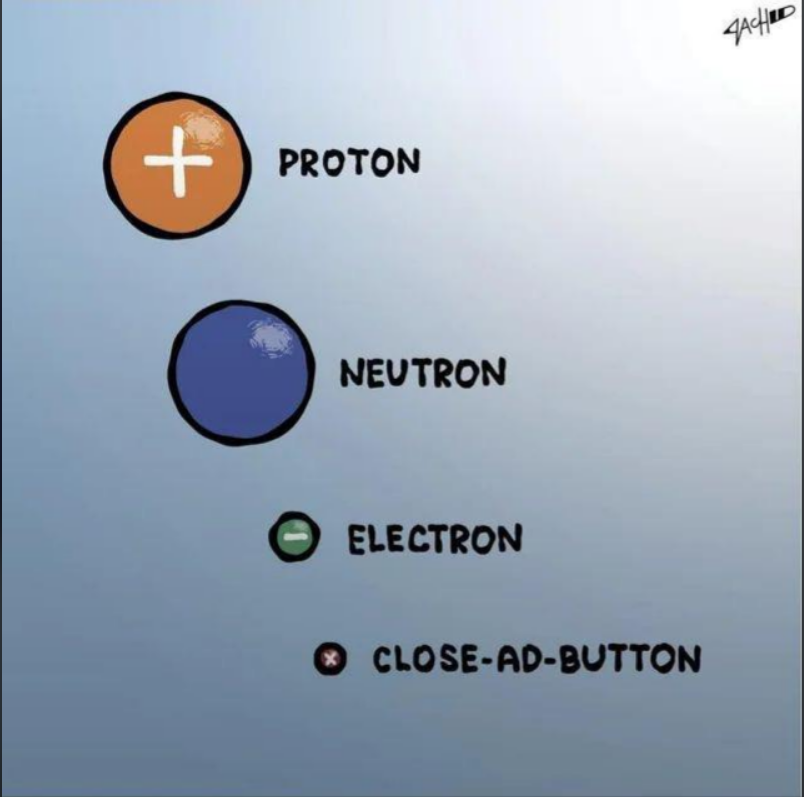 Butonul X mai mic decăt un Proton. Sursa: https://mastodon.social/@sjvn/116658883436456665