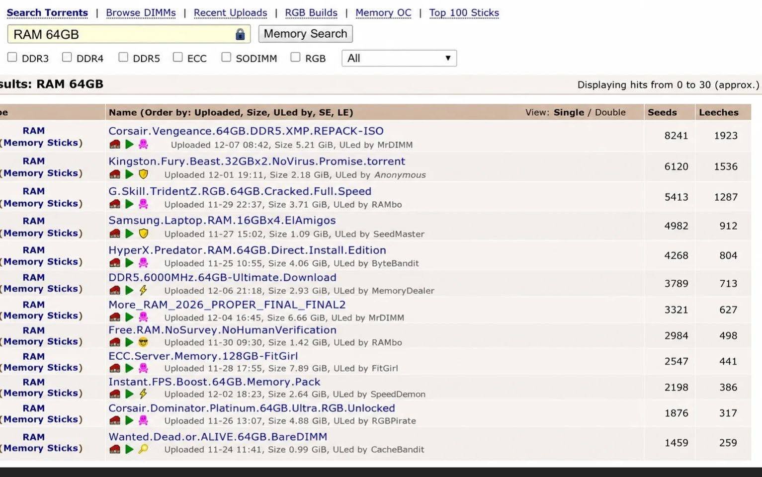 RAM on Torrent