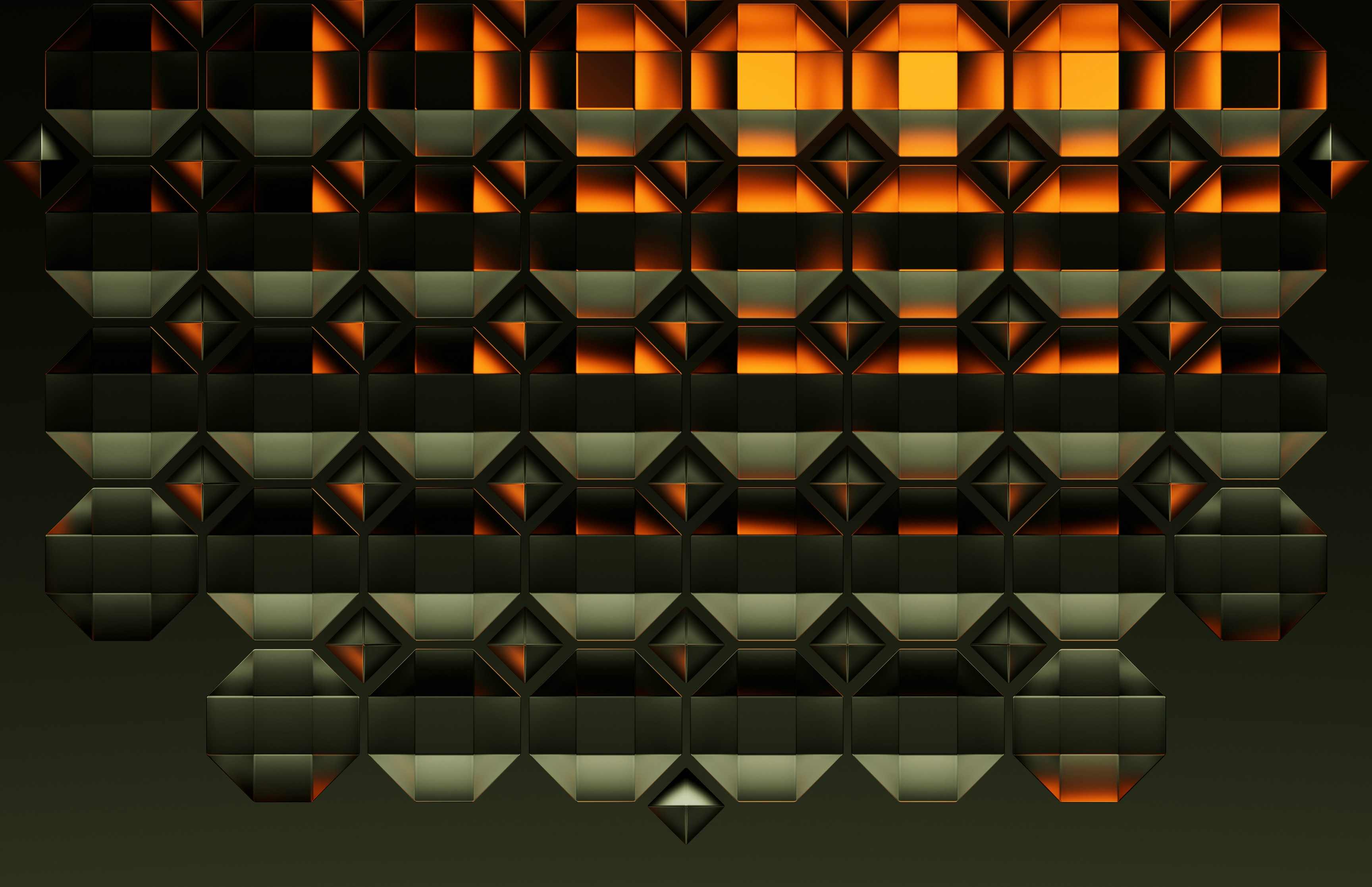 Model geometric abstract Sursa: https://unsplash.com/photos/abstract-geometric-pattern-with-glowing-orange-and-dark-metallic-shapes-SuH8nsSRW_I